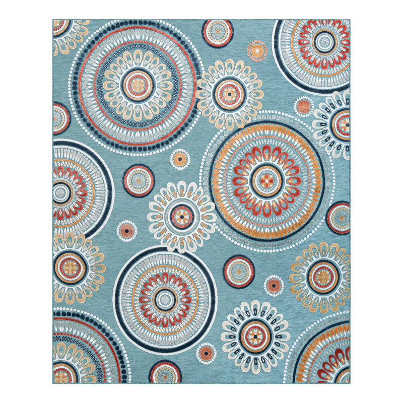 Firman Spiral Wygant Indoor/Outdoor Area Rug, Rectangle 9'9" x 12'