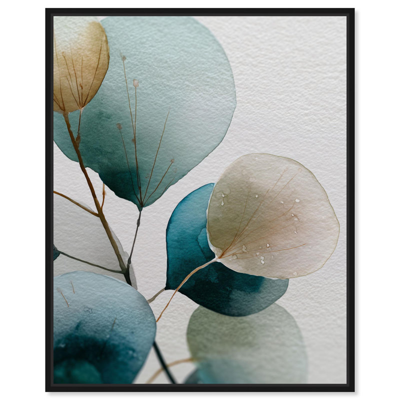 Reproduction d'art sur toile, Eucalyptus aqueux I, par Art Remedy, Structure noire, H 21 po x l 17 po