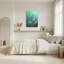 Toile agave sarcelle et yucca avec croissant de lune, art mural sur toile-133543850