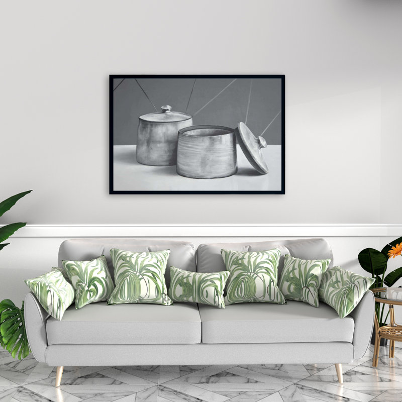 Old Pot with Lid - White Kitchen Framed Canvas Home Decor