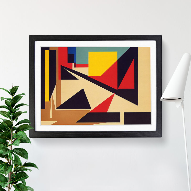 Art Suprematism Vol.4 Abstract - Single Picture Frame Print, 46cm H x 64cm W x 2cm D, Black Framed