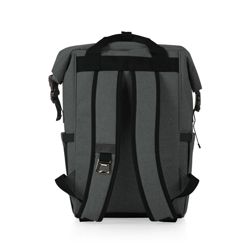 On The Go Roll-Top Backpack Cooler - Hiking Backpack Cooler, Gray/Black