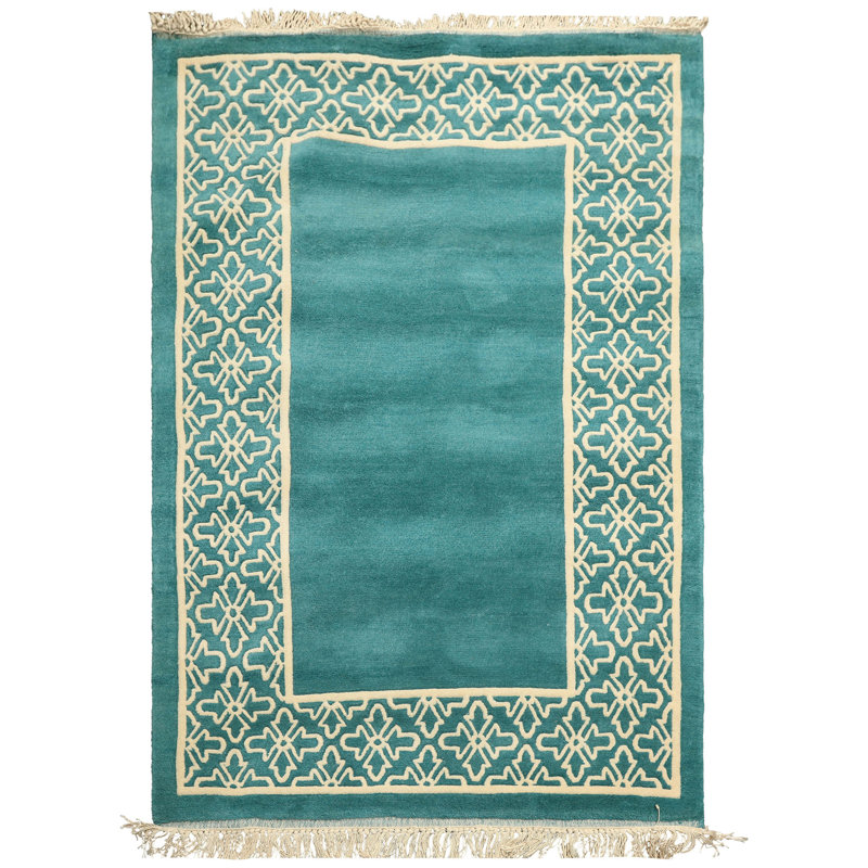Tapis transitionnel indo tibétain en laine noué à la main 4 x 6