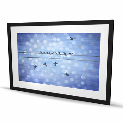 Birds on a Wire - Reproduction encadrée contemporaine pour la décoration intérieure