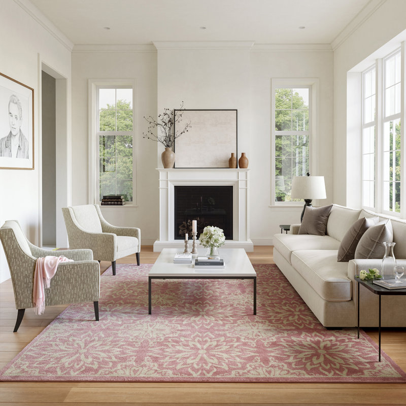 Yurig Floral Indoor Rug, Rectangle 7' x 10'
