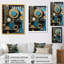 Art Nouveau Collage Light Blue Gold - Geometric Wall Art Decor-59545980-59545973