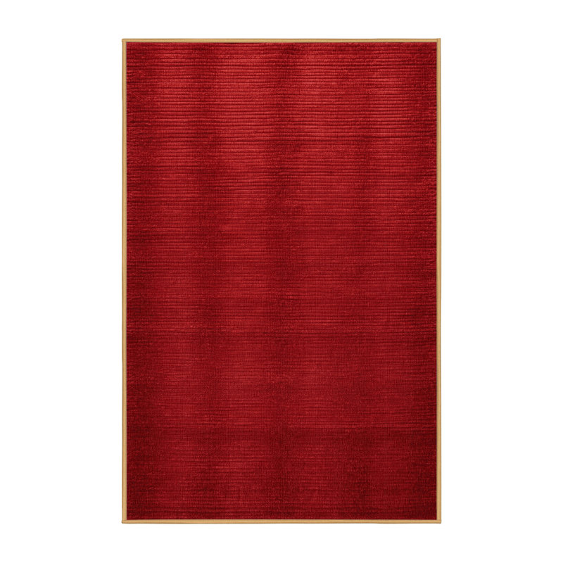 Machine Washable Solid Red Area Rug, Rectangle 2' x 3'