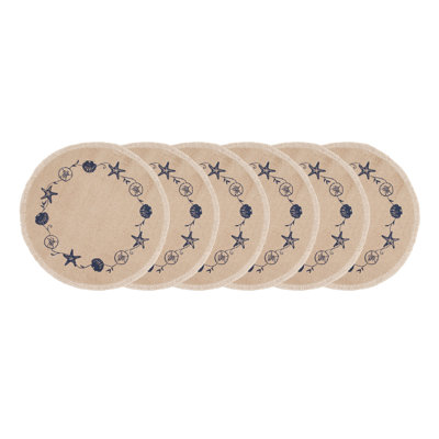Ensemble de 6 napperons à franges