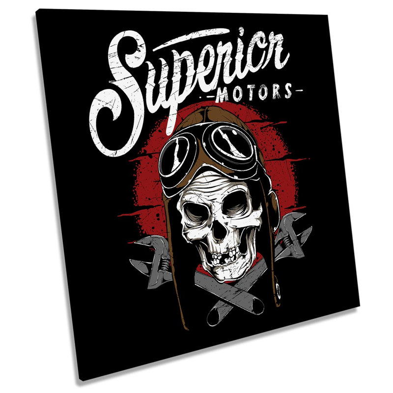 Superior Motors Skull - Wrapped Canvas Print, 60cm H x 60cm W x 2cm D