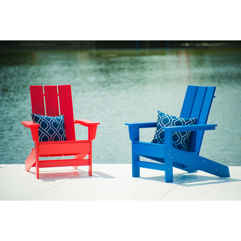Chaise Adirondack en PEHD toutes saisons Ratcliff, Rouge vif