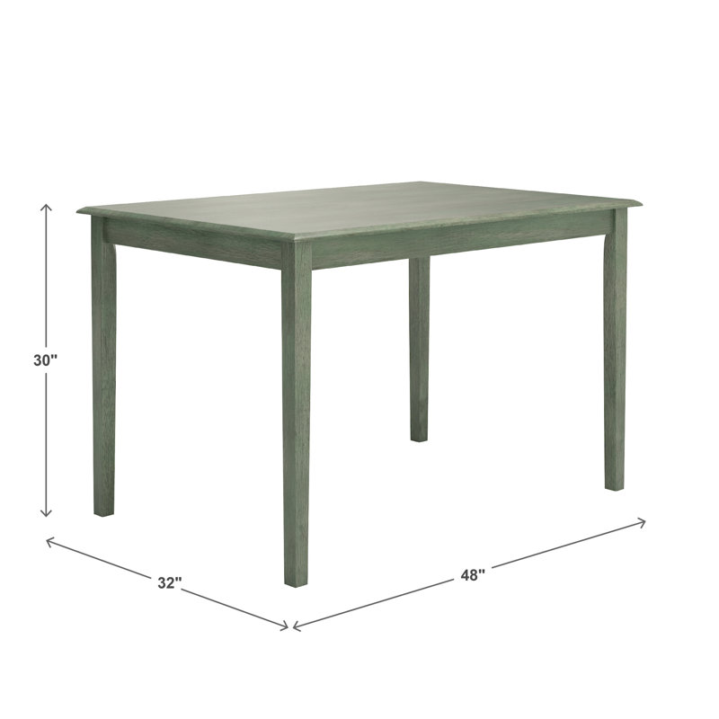 Table de salle à manger en bois massif Alexa-Mae, Noir antique, H 30 po x l 32 po x L 48 po
