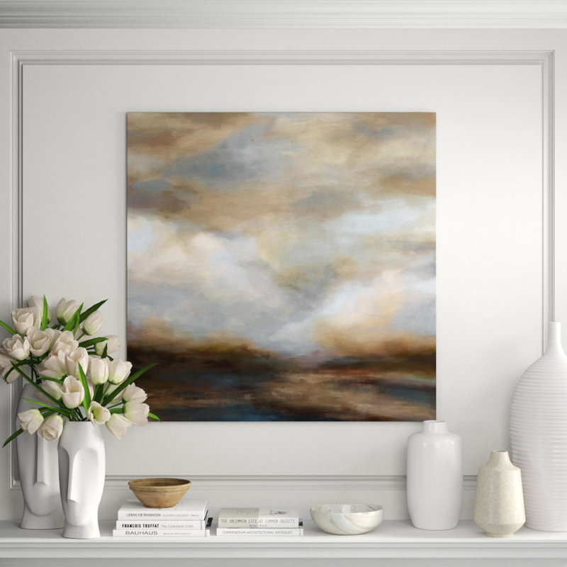 «Tranquil Day in Ohio» par Beverly Fuller - impression, H 40 po x l 40 po, Image au pinceau gel