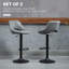 Ensemble de 2 tabourets de bar, tabourets de bar pivotants à hauteur réglable, base ronde en métal lourd et repose-pieds, gris