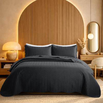 Oxford Microfiber Embossed Lightweight Comforter Set with Pillow Shams