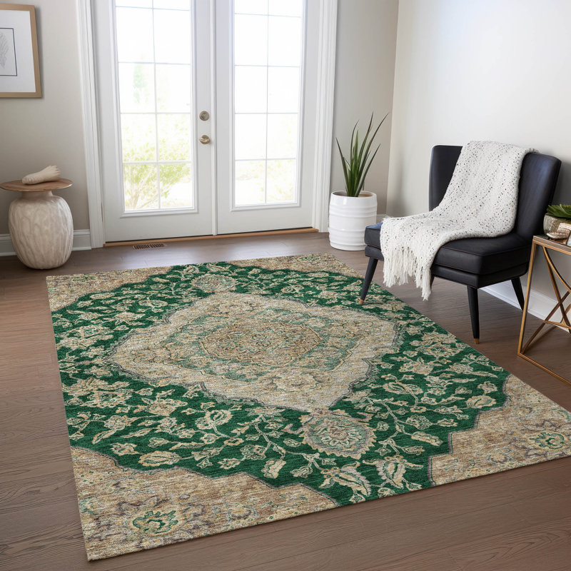 Tapis vert lavable intérieur / extérieur Celia , 5' x 7'6"
