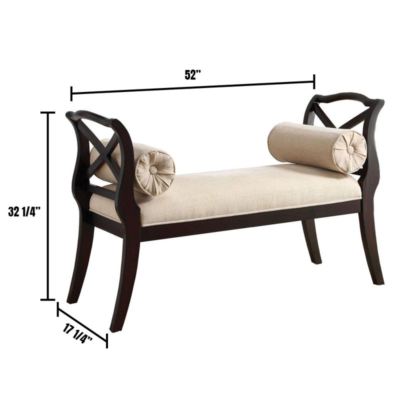 Ziolkowski Linen Blend Upholstered Bench, Espresso