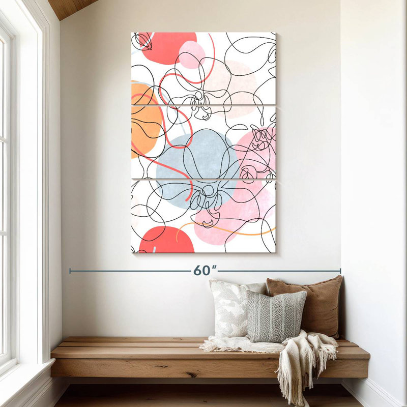Avery Orchids Line Abstract, 50" H x 32" W