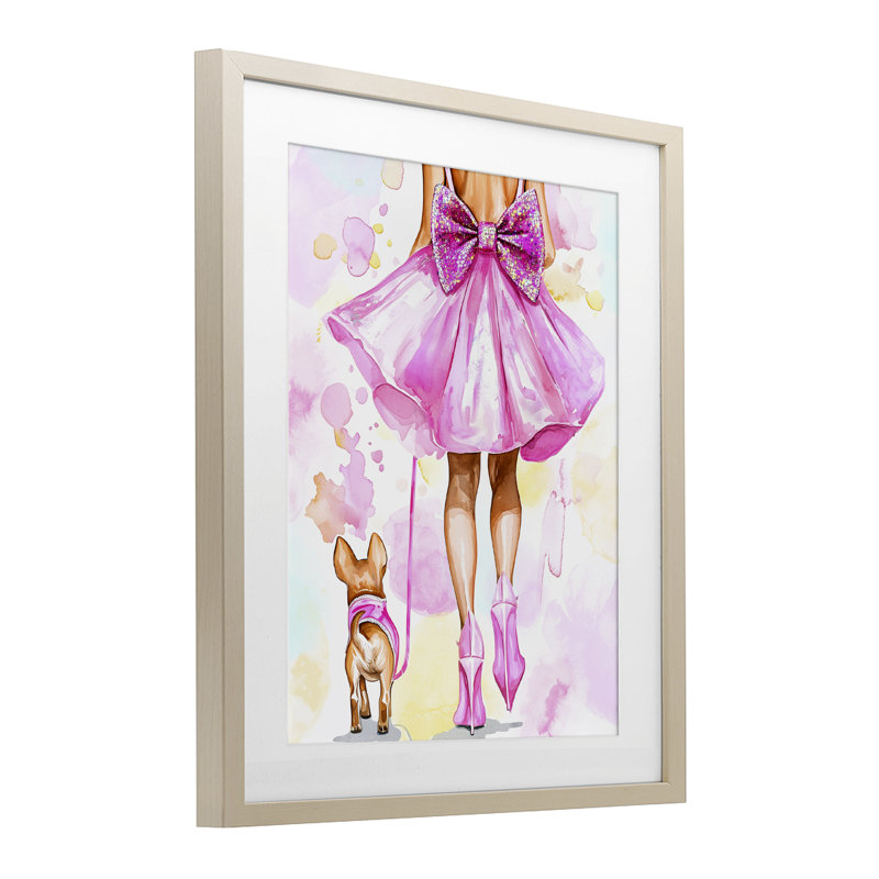 «Walking The Runway Gal», reproduction encadrée sous verre, design par Jess Stempel, H 21 po x l 17 po