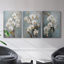 Floral Study Series LXIV - Ensemble de 3 toiles tendues avec châssis - Prêt à être accroché