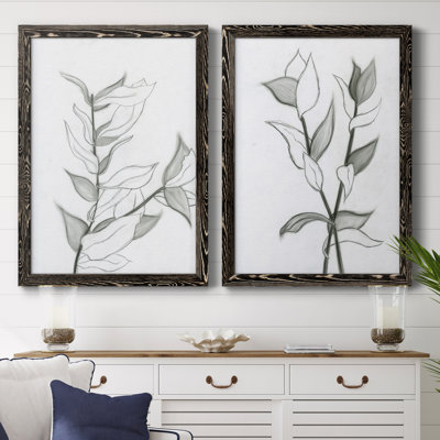 CHARCOAL FOLIAGE I - impression 2 pièces