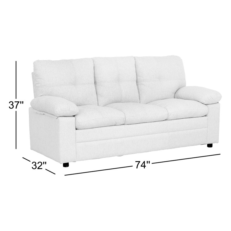 Canapé 74 po à accoudoirs coussinés, Beige
