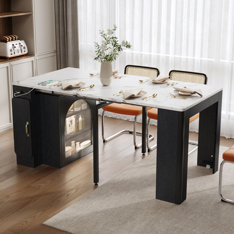 Dining Table, White/Black