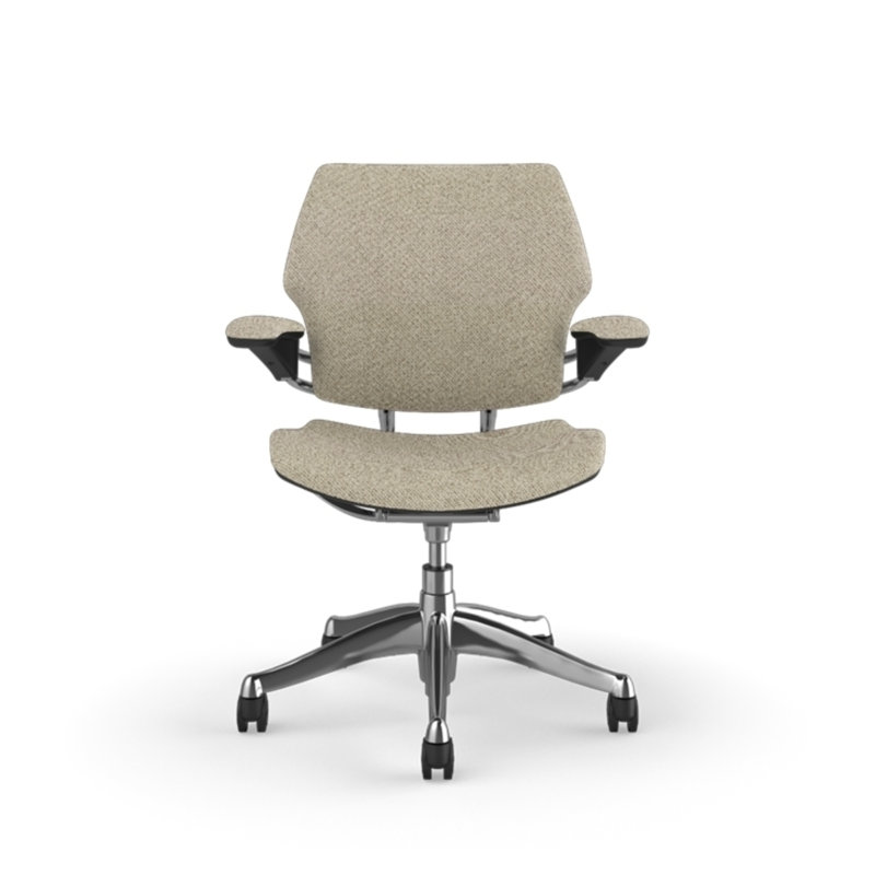 Chaise de travail ergonomique Freedom - Coda, Accoudoirs standards en Duron avec textile, Ivoire - 0103