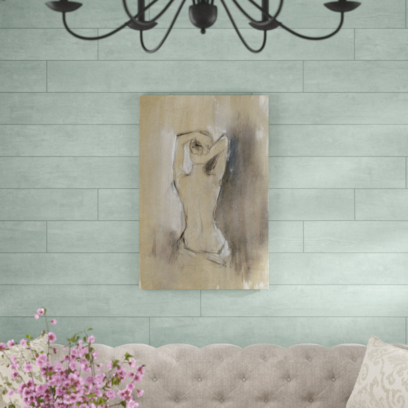 Contemporary Draped Figure I - Painting, 30cm H x 20cm W, Wrapped Canvas