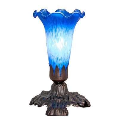 7" High Blue Tiffany Pond Lily Victorian Mini Lamp