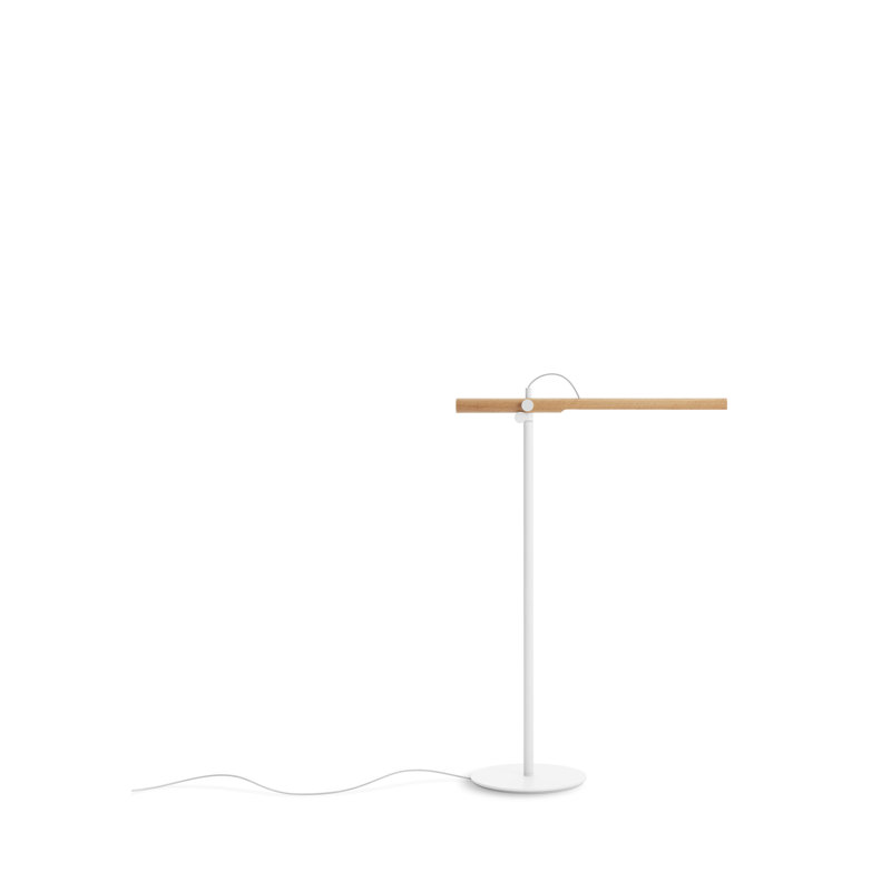 Lampe de travail sur pied Type A, Blanc, Chêne blanc