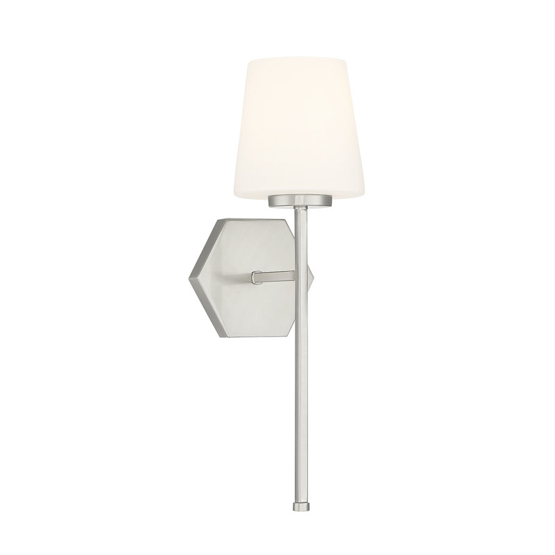 Applique murale Conover à une lumière en nickel satiné, Nickel satiné