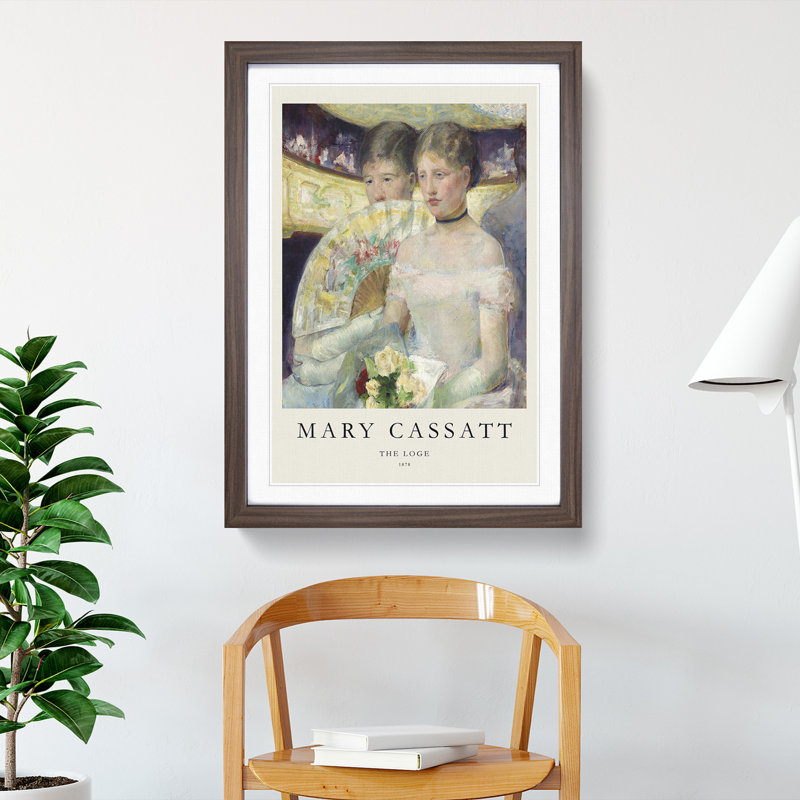 The Loge by Mary Cassatt - Picture Frame Painting, Walnut Framed, 65cm H x 48cm W x 2cm D