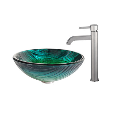 Nei Circular Vessel Bathroom Sink with Faucet