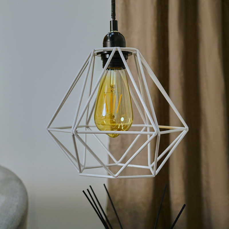 Carnegie 20cm H Metal Novelty Pendant Shade ( Clip On ), White