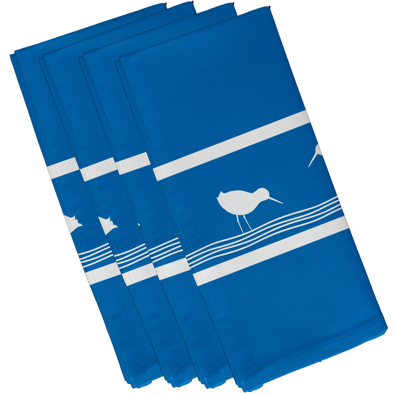 Ensemble de 4 serviettes de bain à imprimé animal Hancock Bird Walk, bleu