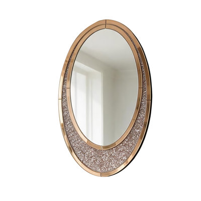 Wood Frame Oval Wall Mirror