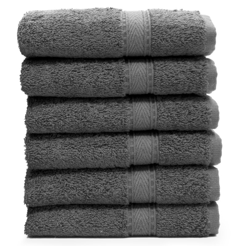 Serviette de toilette en coton Sinemis, Gris foncé