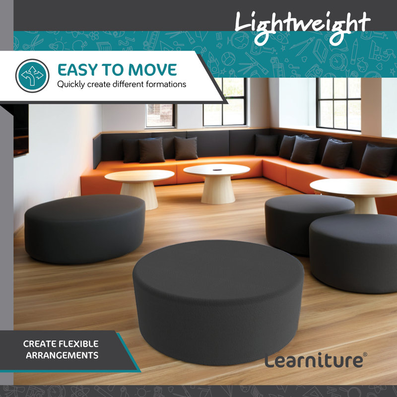 Learniture Structured Large Cylinder  Stool -Flexible Modular Collaborative Soft Seating For Office, Home, Lounge And School Classrooms With Durable Frame 1041N