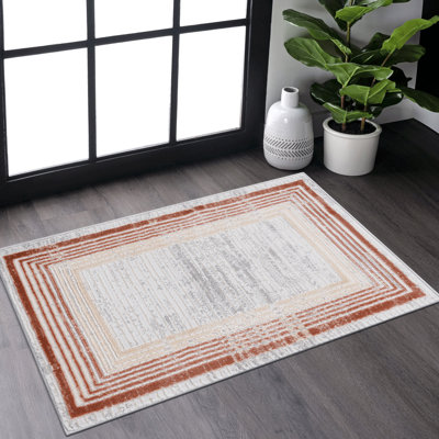 Tapis Collection 2X3 - brun / non délavé, teint, pour le salon, la chambre à coucher, la salle à manger, tapis doux et attrayant