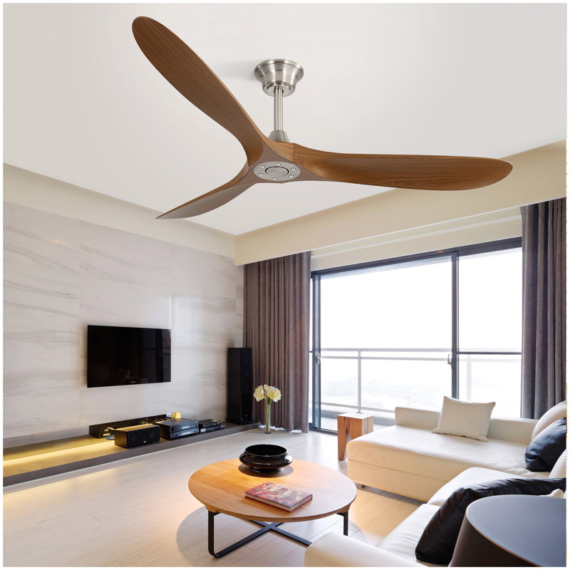 Ventilateur de plafond extérieur 60 pouces sans lumière 3 pales en ABS avec commande intelligente