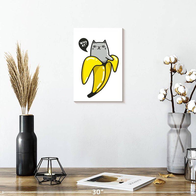 Brampt Banana Cat, 12" H x 8" W
