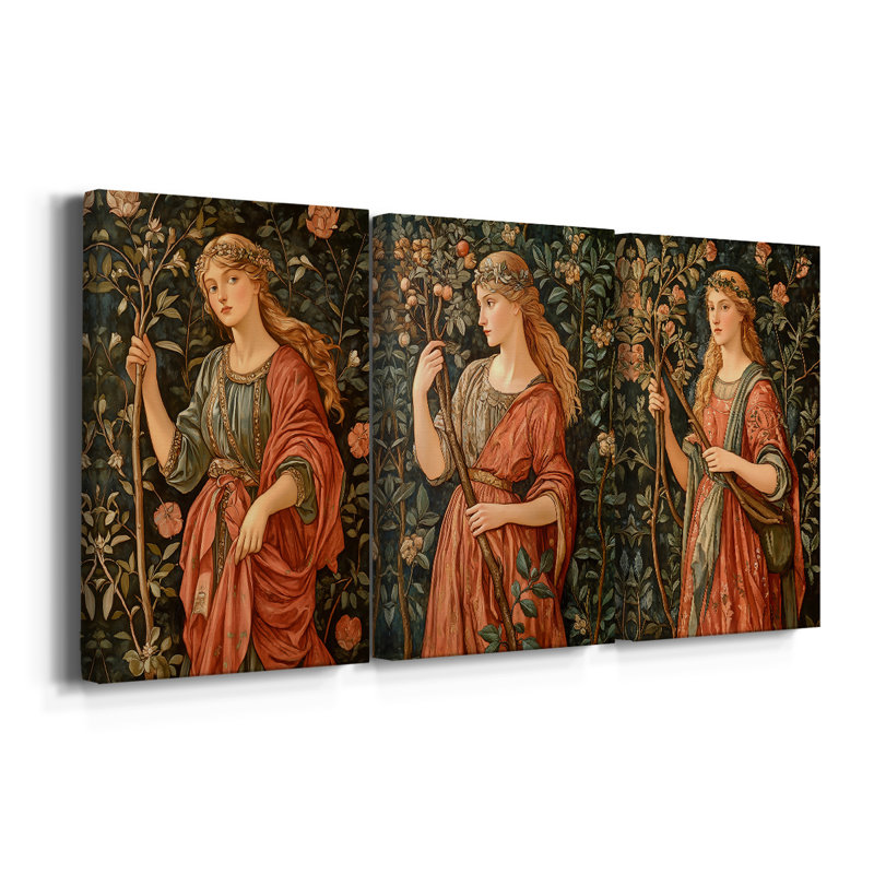 Série de pièces de la collection CMxxx de William Morris - Toile tendue sur mesure - 3 pièces, H 36 po x l 72 po