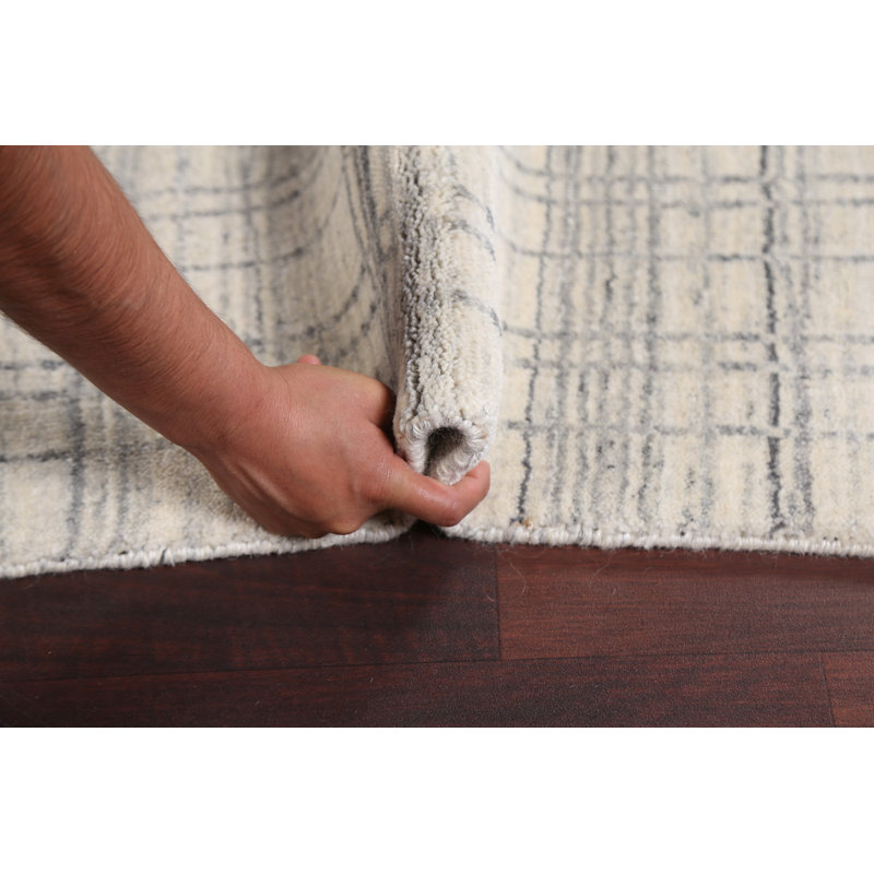 Tapis à carreaux en laine Gabbeh noué à la main 5 x 8