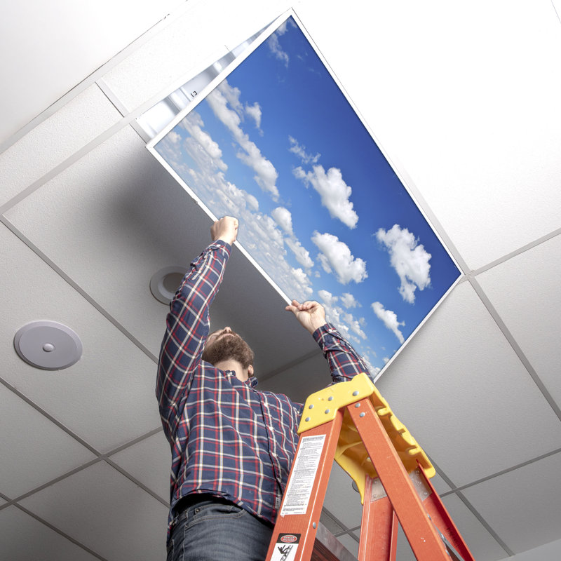 Couvre-lampes fluorescents Cloud Classroom pour plafonniers - pour luminaire 2 x 4 - par Octo Lights