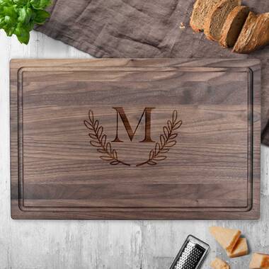 Script Initial Personalized Bamboo Cutting Board - 10x14