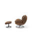 Upholstered Swivel With Footstool Armchair-986423372