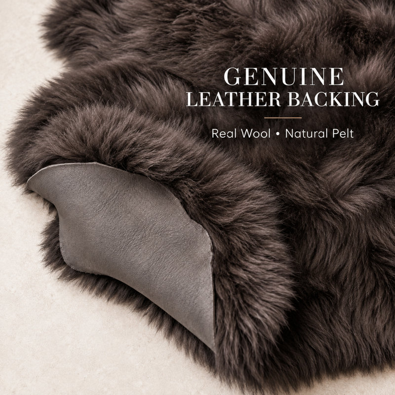 Runner Munn Sheepskin 2' x 6' Area Rug in Chocolate