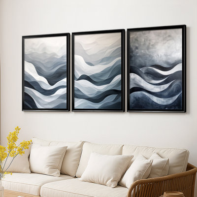 ABSTRACT Series CDLxxvii - Toile tendue avec châssis sur mesure - 3 pièces