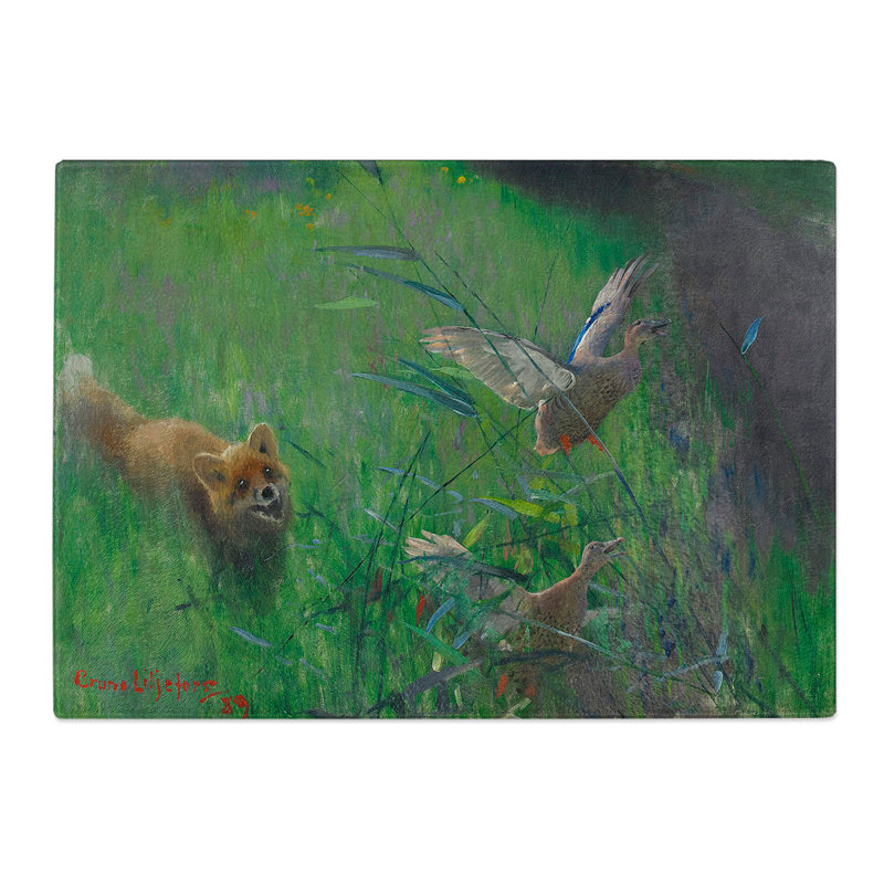 Fox and Seabirds by Bruno Liljefors Chopping Board, 0.4cm H x 28.5cm W x 39cm L