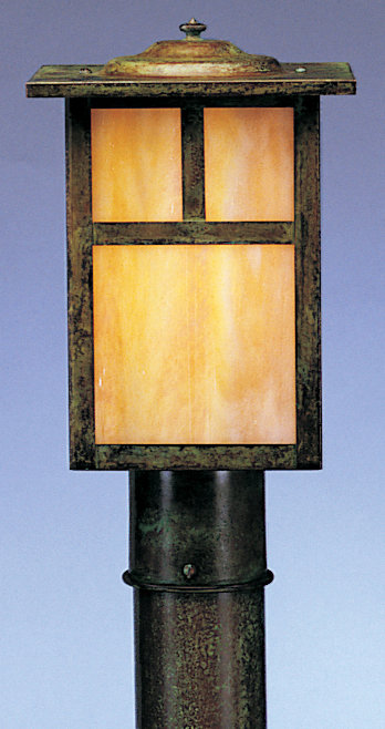 Tête de lanterne 1 lumière Hylan, H 6,75 po x l 5 po / barre en T, Bronze, Blanc cassé